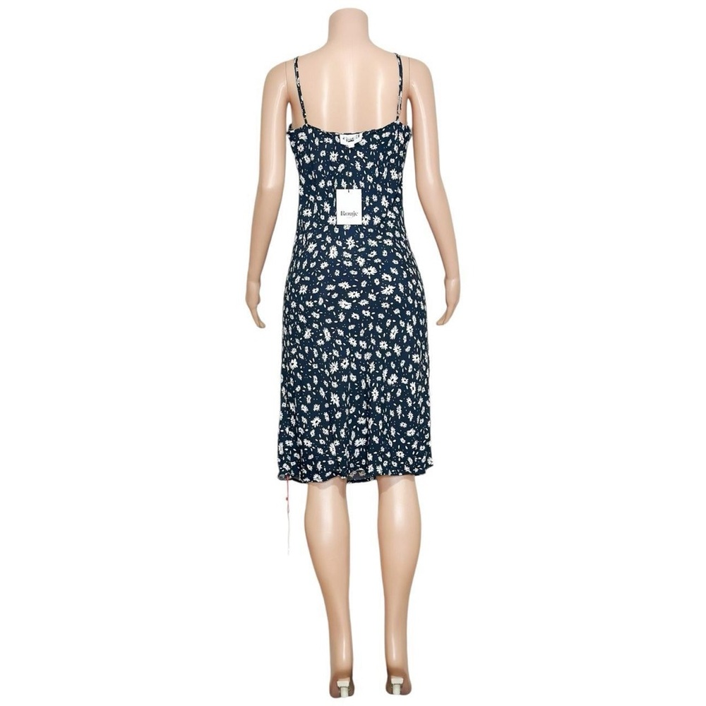 Rouje Navy Floral Slip Midi Dress with White Blooms - Picture 9 of 14
